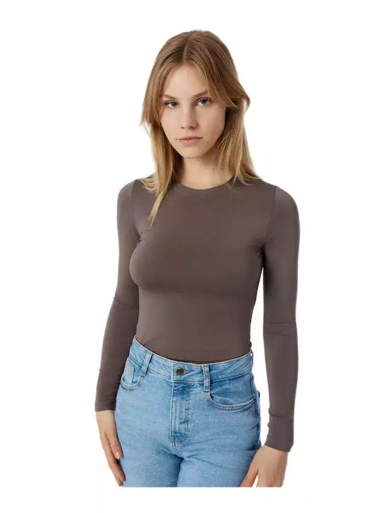 Fimelle Women's Long Sleeve T-Shirt Cocoa