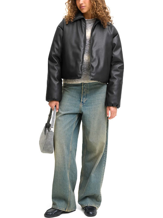 Κοντό Γυναικείο Bomber Jacket Μαύρο