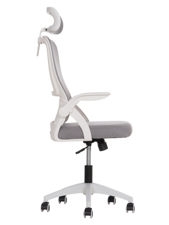 HomeMarkt Blazer Office Chair with Adjustable Arms Grey White