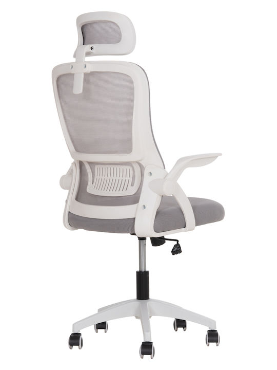 HomeMarkt Blazer Office Chair with Adjustable Arms Grey White