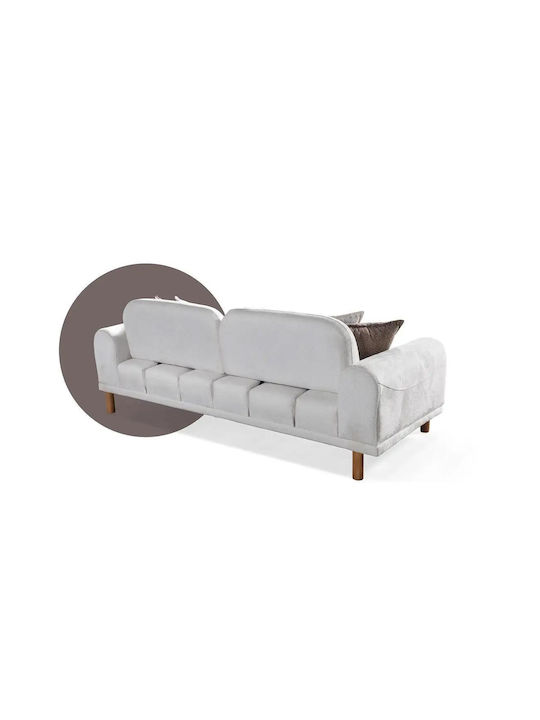 Bohem Τριθέσιος Καναπές Κρεβάτι Cream 228x93x83εκ.