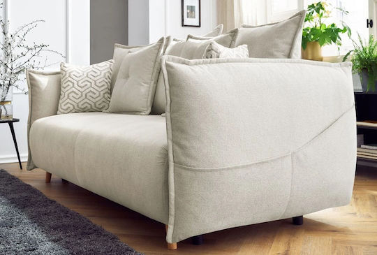 Puffy Canapea Cu Trei Locuri Pat Crem 235x98x95 cm