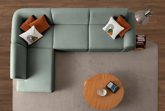 S-loft Corner Couch with Left Corner Sea Green 206x290x85 cm