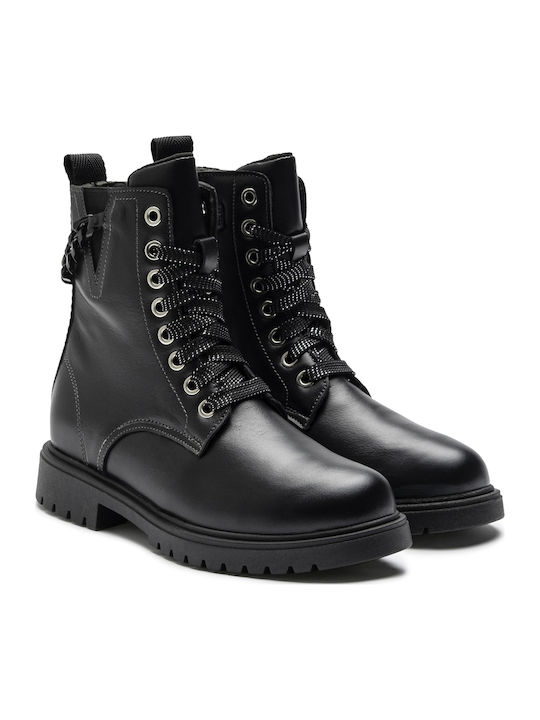 Leather Kids Boots Black