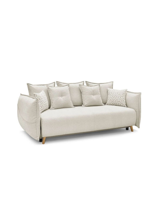 Puffy Dreisitzer Sofa mit Bett Ecru 235x98x95cm