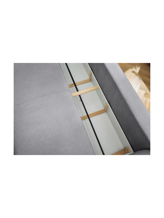 Puffy Τριθέσιος Καναπές Κρεβάτι Grey 235x98x95εκ.