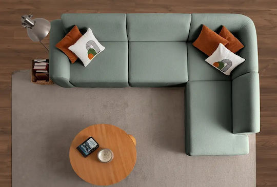 S-loft Colțar Canapea Cu Colțul Din Dreapta Verde Marin 206x290x85cm