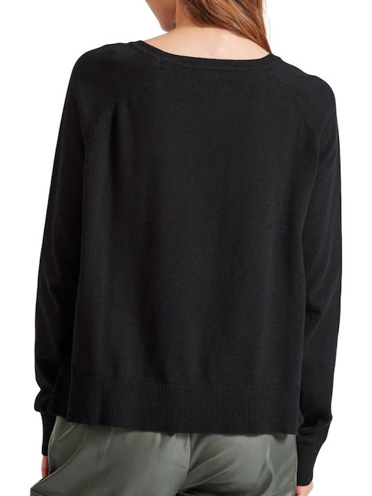 Women's Long Sleeve Sweater Cotton Black