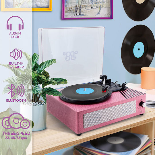 Barbie Vinyl Turntable 3 Speeds Bluetooth Built In Speaker Pink Retro Design 12+ Years Lisciani 113637