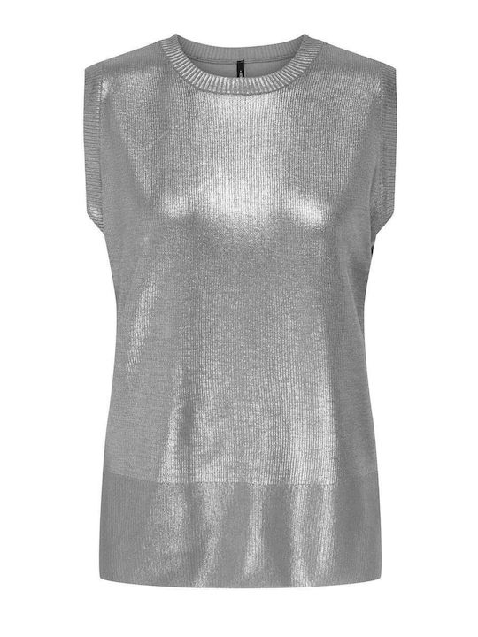 Women's Sleeveless Sweater Silver