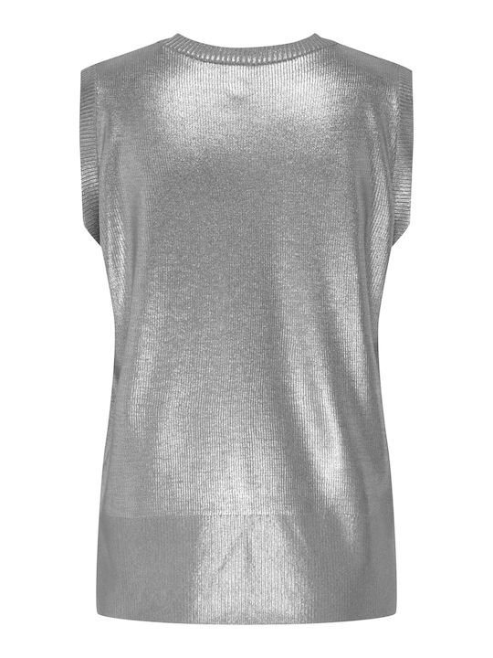 Women's Sleeveless Sweater Silver