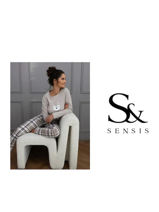 Sensis Winter Women's Pyjama Set Beige