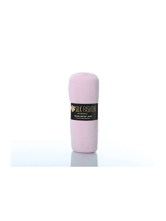 Silk Fashion Sheet Super-Double with Elastic 160x200+35cm. Pink