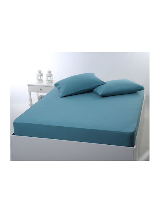 Silk Fashion Σεντόνι Μονό με Λάστιχο 100x200+35εκ. Πετρόλ