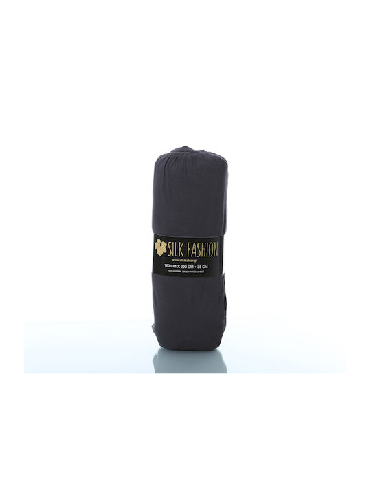 Silk Fashion Σεντόνι Μονό με Λάστιχο 100x200+35εκ. Dark Grey