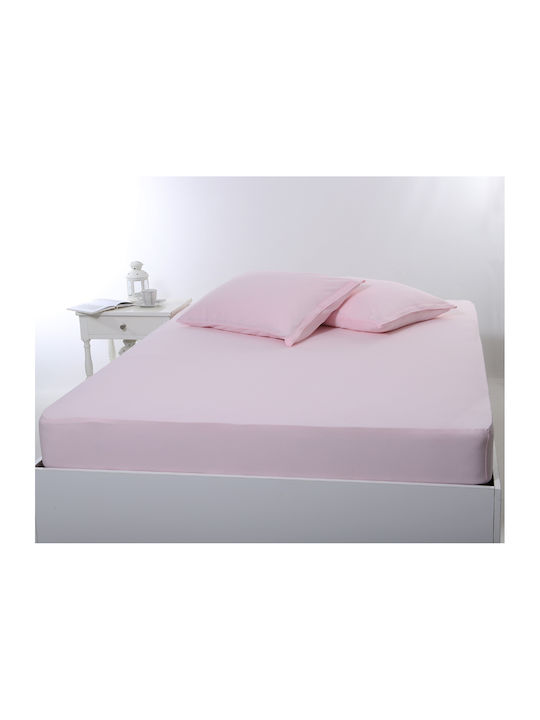 Silk Fashion Sheet King Size with Elastic 180x200+35cm. Pink