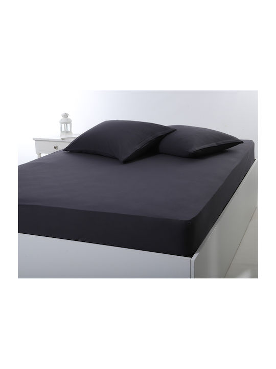 Silk Fashion Σεντόνι Μονό με Λάστιχο 100x200+35εκ. Dark Grey