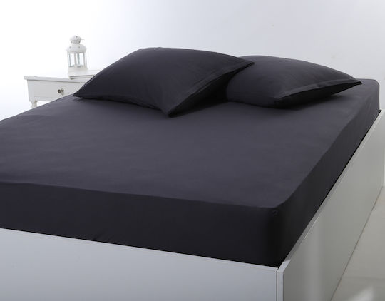 Silk Fashion Sheet Super-Double with Elastic 160x200+35cm. Dark Grey