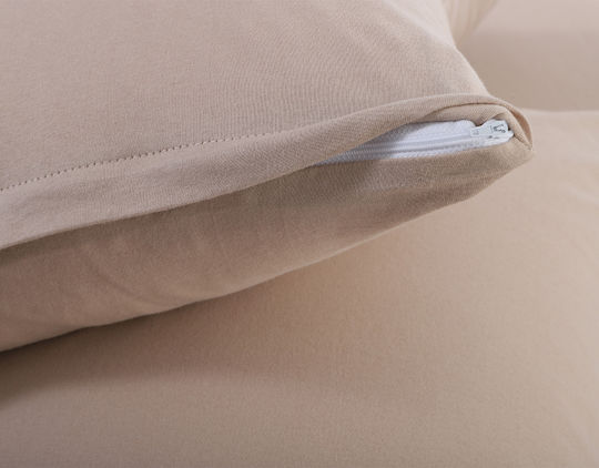Silk Fashion Сет Калъфки за Възглавници с корица за плик Dark Beige 50x70см.