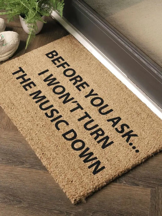 Artsy Mats Doormat Entry Coconut Tree with Non-Slip Underlay Loud Music Loud Music 60x40cm