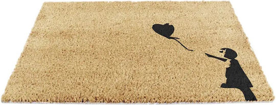 Artsy Mats Fußmatte aus Kokosnussfasern mit rutschfester Unterlage Girl With A Ballon 60x40cm