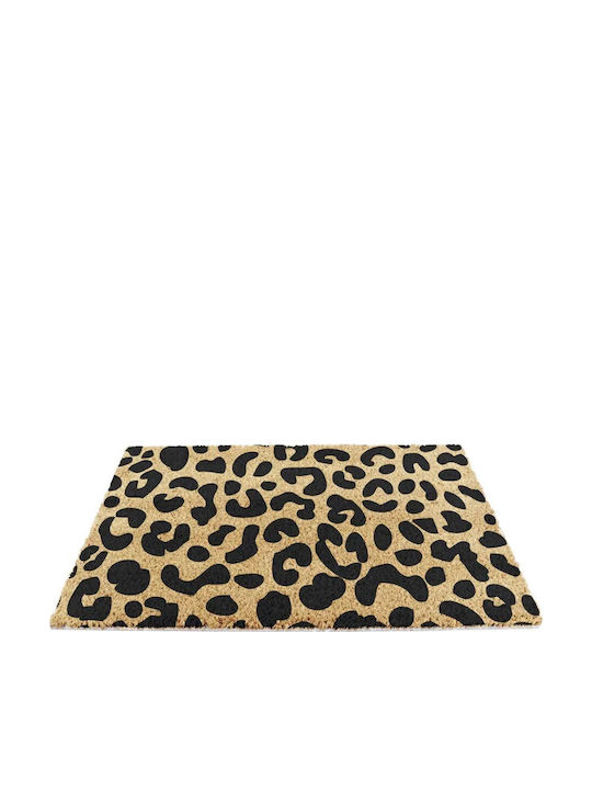 Artsy Mats Entrance Mat made of Coir with Anti-slip Backing Leopard 60x40cm