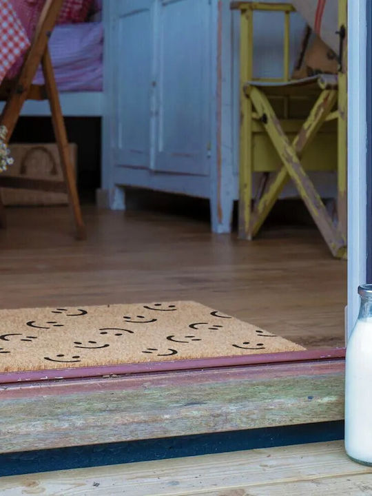Artsy Mats Πατάκι Εισόδου από Κοκοφοίνικα με Αντιολισθητικό Υπόστρωμα Smiley Faces 60x40εκ.