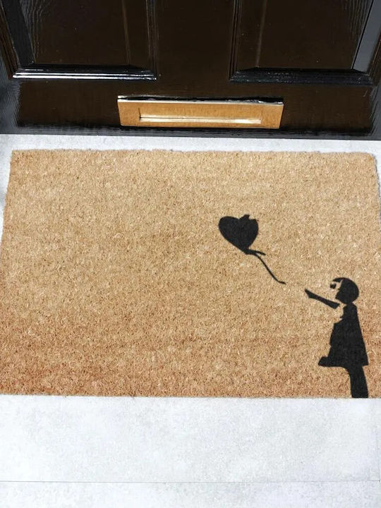 Artsy Mats Πατάκι Εισόδου από Κοκοφοίνικα με Αντιολισθητικό Υπόστρωμα Girl With A Ballon 60x40εκ.