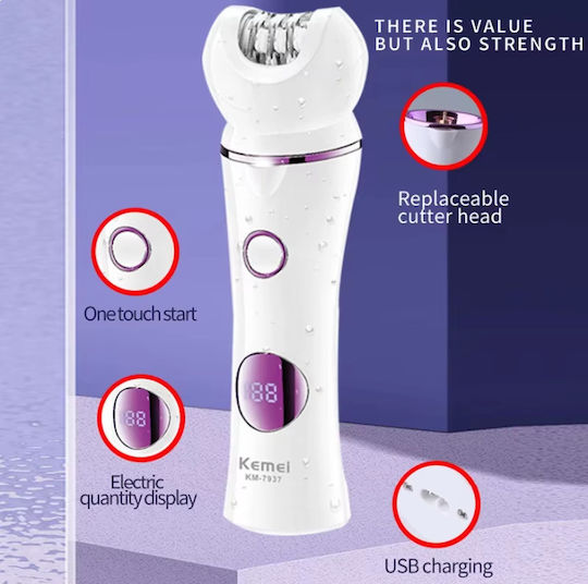 Kemei Σετ Αποτρίχωσης Epilator για Σώμα & Μπικίνι KM-7937