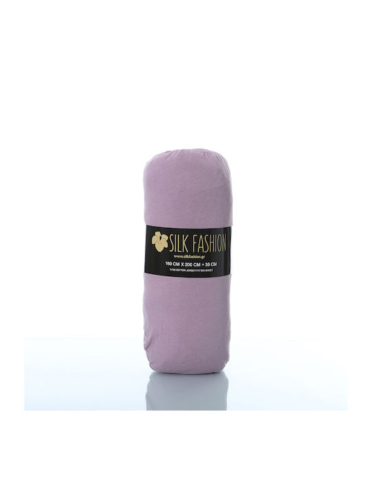 Silk Fashion Sheet Super-Double with Elastic 160x200+35cm. Purple