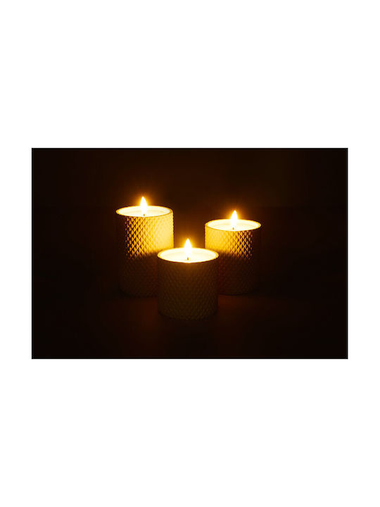 Lifa-Living Διακοσμητικό Φωτιστικό LED Θερμό Λευκό Κερί 3τμχ 8.5x8.5εκ.