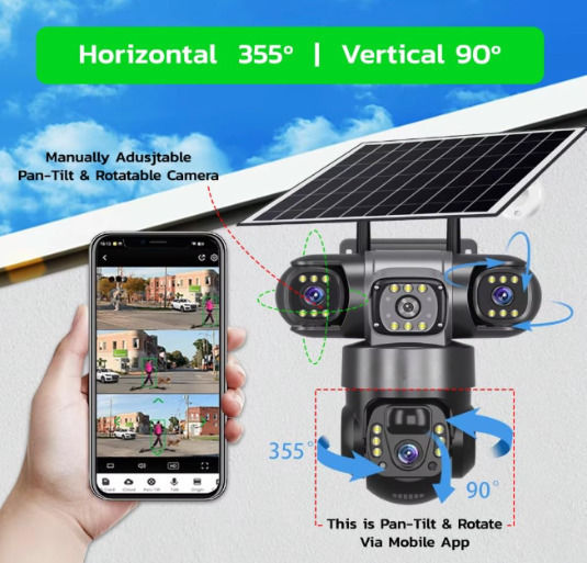 V380 4G IP Κάμερα Παρακολούθησης 4G Full HD+ 4MP Αδιάβροχη Μπαταρίας με Ηχείο