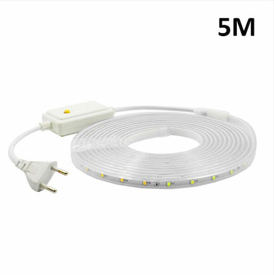 Factory Водоустойчива LED Лента 220V RGB Светлина 5м Тип SMD2835 с Захранване