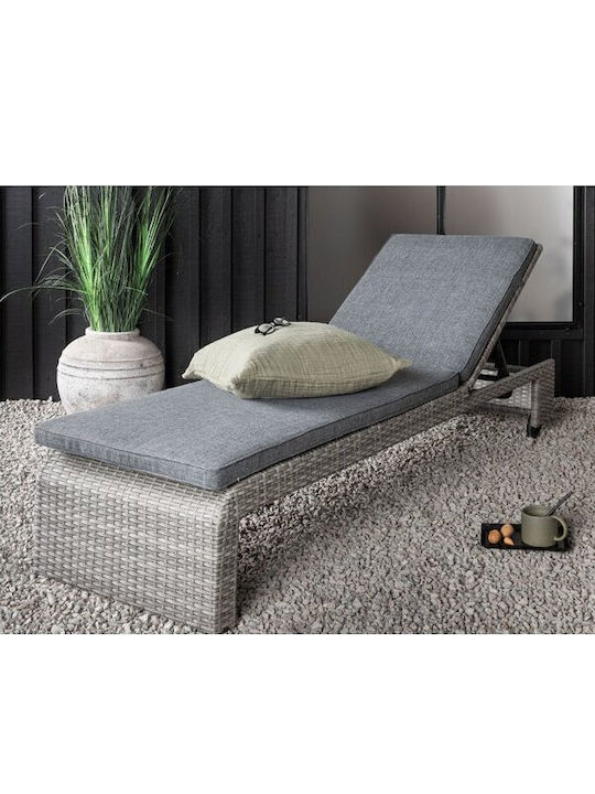 Deckchair Plastic with Cushion Gray 60x32cm.