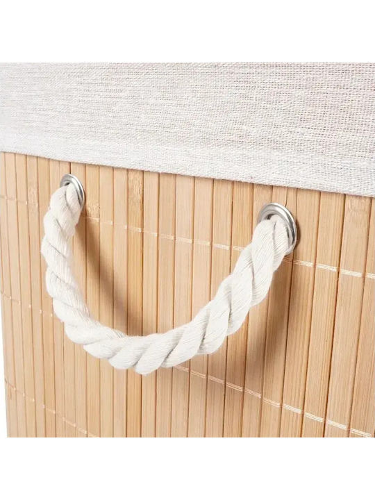 Vilde Καλάθι Απλύτων Bamboo 90lt με Καπάκι 50x30.5x60.5cm Μπεζ
