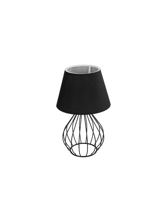 GloboStar Metal Table Lamp for Socket E27 with Black Shade and Base