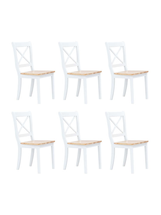 Stühle Speisesaal White - Natural 4Stück 45.5x52x90cm