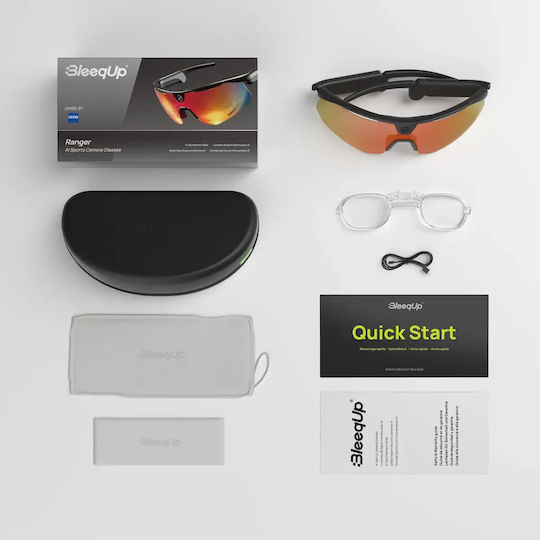 Bleequp Ranger Ai Sports Camera Glasses Lenses By Zeiss Black Zeiss Orange Lens