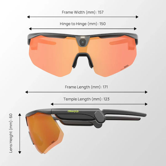 Bleequp Ranger Ai Sports Camera Glasses Lenses By Zeiss Black Zeiss Orange Lens
