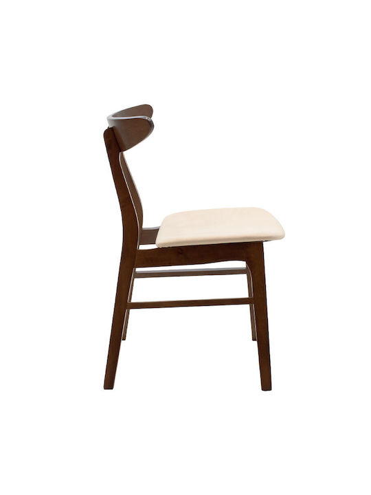 Orlean Stühle Küche Walnut / Beige 1Stück 49x53.5x78cm