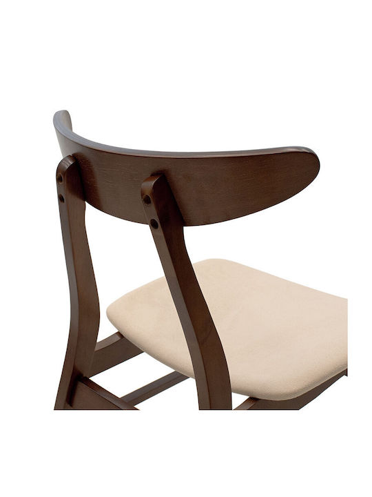 Orlean Stühle Küche Walnut / Beige 1Stück 49x53.5x78cm