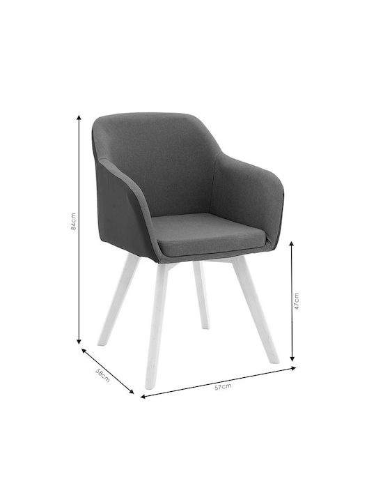 Safira Dining Room Artificial Leather Armchair Beige 57x58x84cm