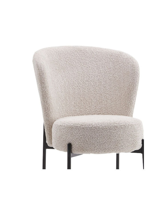 Houlian Dining Room Metallic Chair Ecru 44x66x89cm