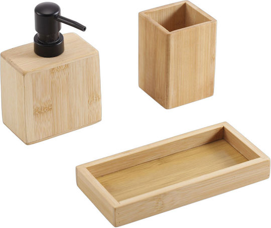 Ankor Ankor Badezimmerzubehör-Set Hölzernes Schwarz 3 Stück