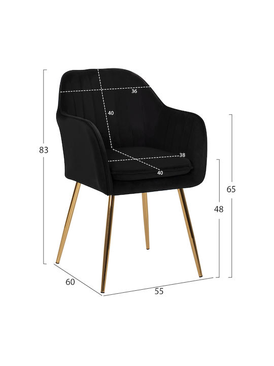 Sawyer Fotolii Sala de mese Catifelate Negru 1buc 55x60x83buc