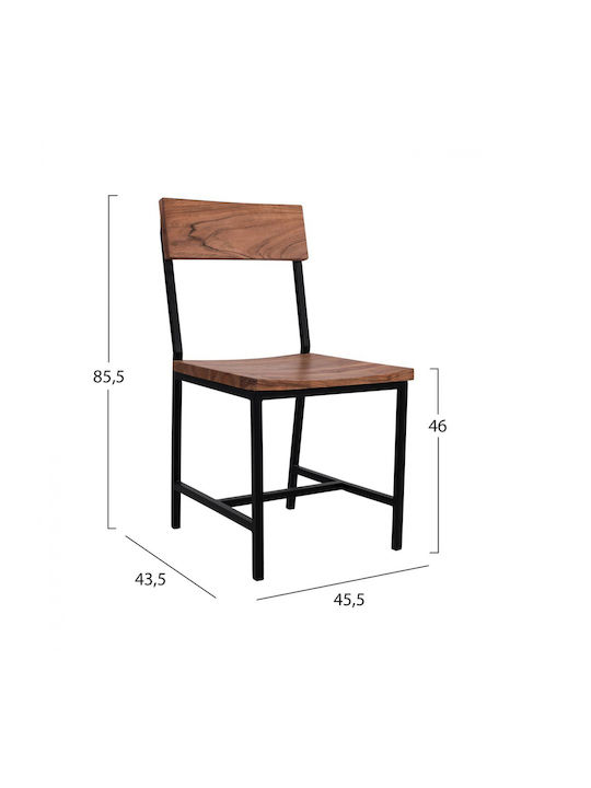 Dining Room Metallic Chair Beige 45.5x43.5x85.5cm