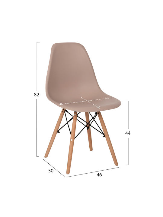 Twist Kitchen Polypropylene Chair Cappuccino 46x50x82cm 4pcs