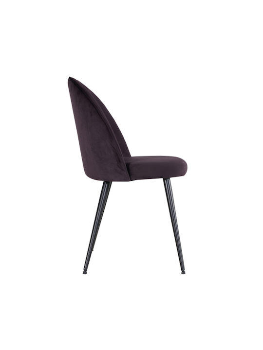 Zizel Καρέκλες Τραπεζαρίας Βελούδινες Dark Violet 4τμχ 47x56.5x47εκ.