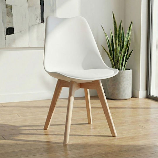 Viva Dining Room Polypropylene Chair White - Natural 48.5x54x80cm