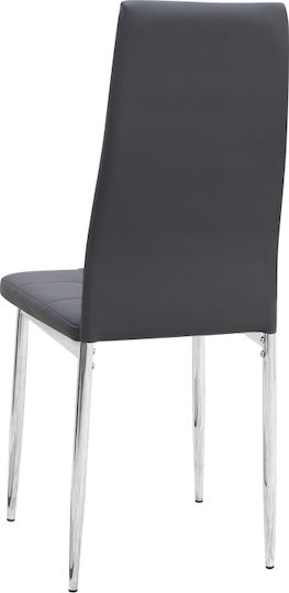 Rosa Dining Room Artificial Leather Chair Grey 41x48x98cm